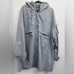 London Fog women’s Anorak Gray Hooded Jacket - Large Nwt